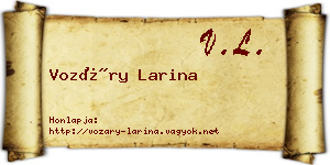 Vozáry Larina névjegykártya